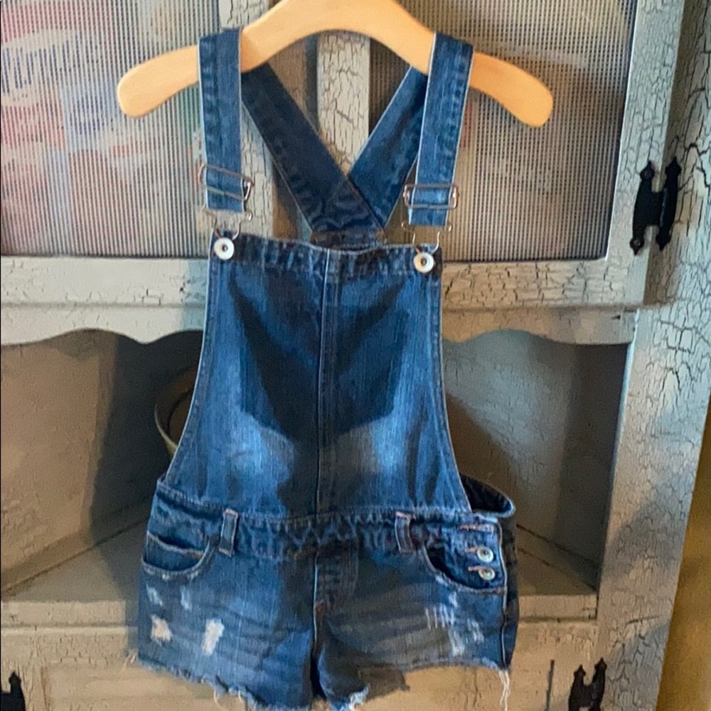 Jean short overalls